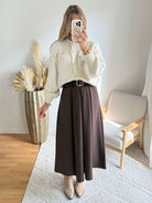 Jupe à poches marron