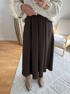 Jupe à poches marron