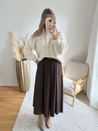 Jupe à poches marron