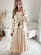 Jupe à poches beige