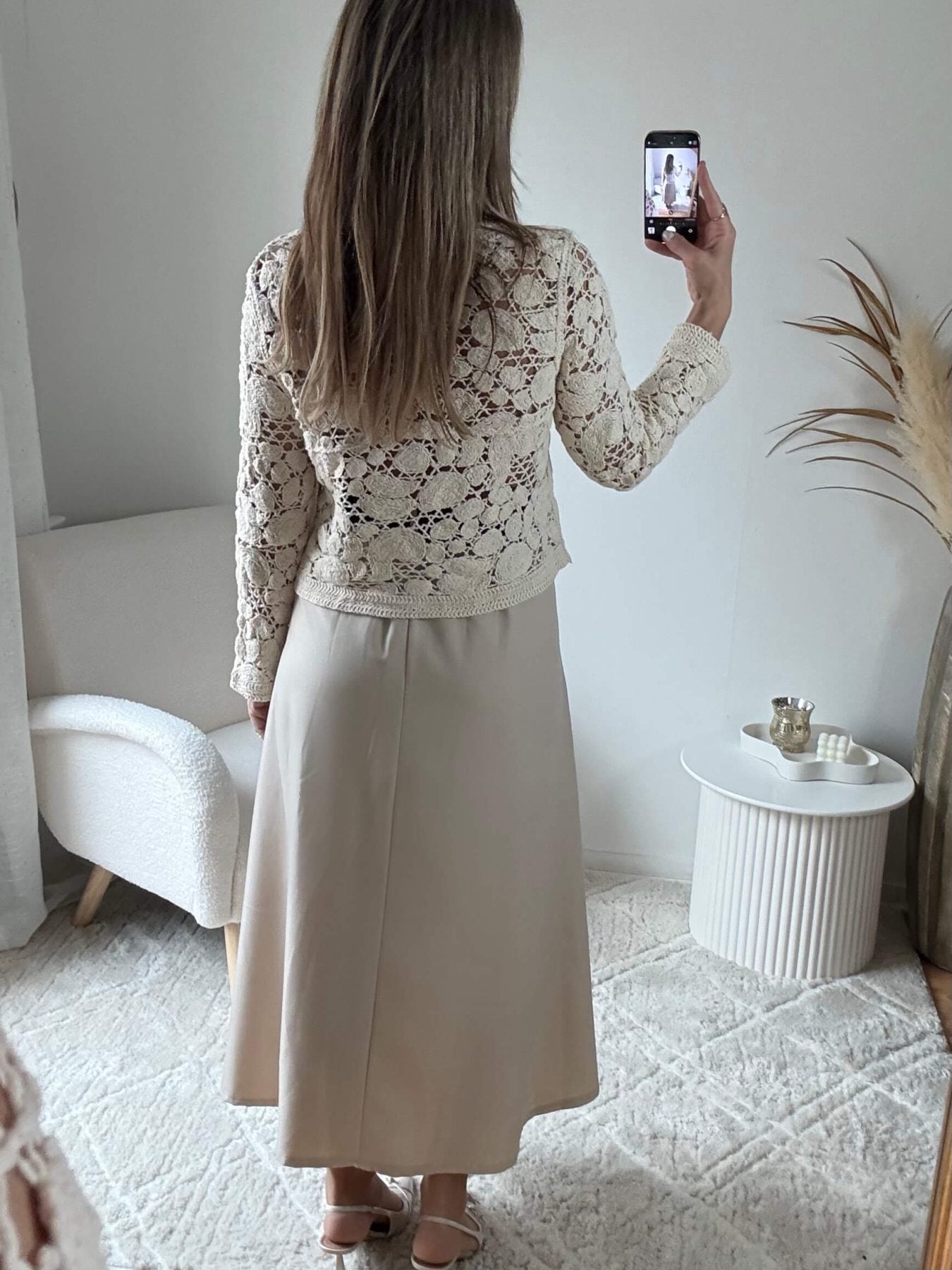 Jupe à poches beige