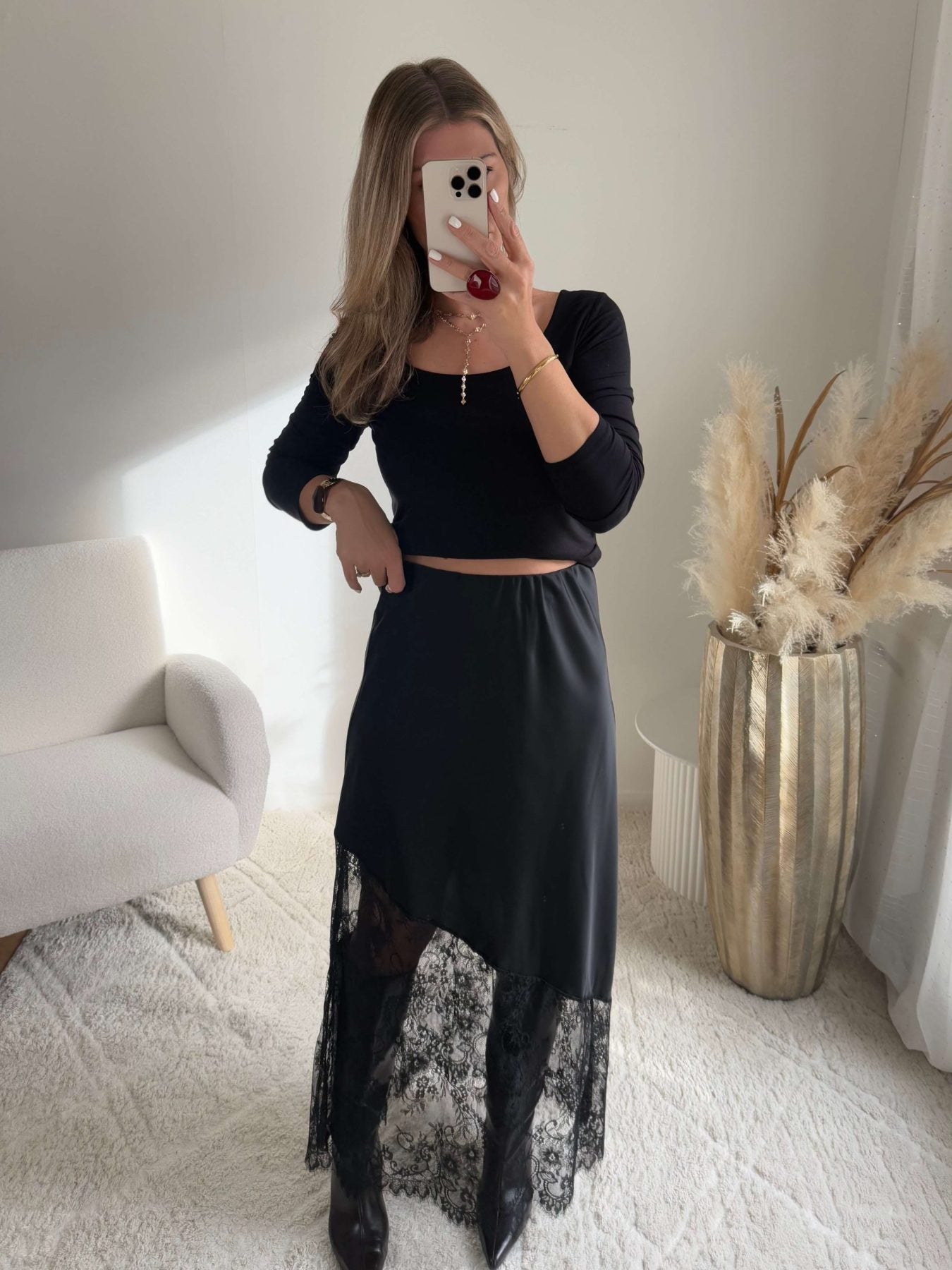 Jupe longue dentelle - Alison