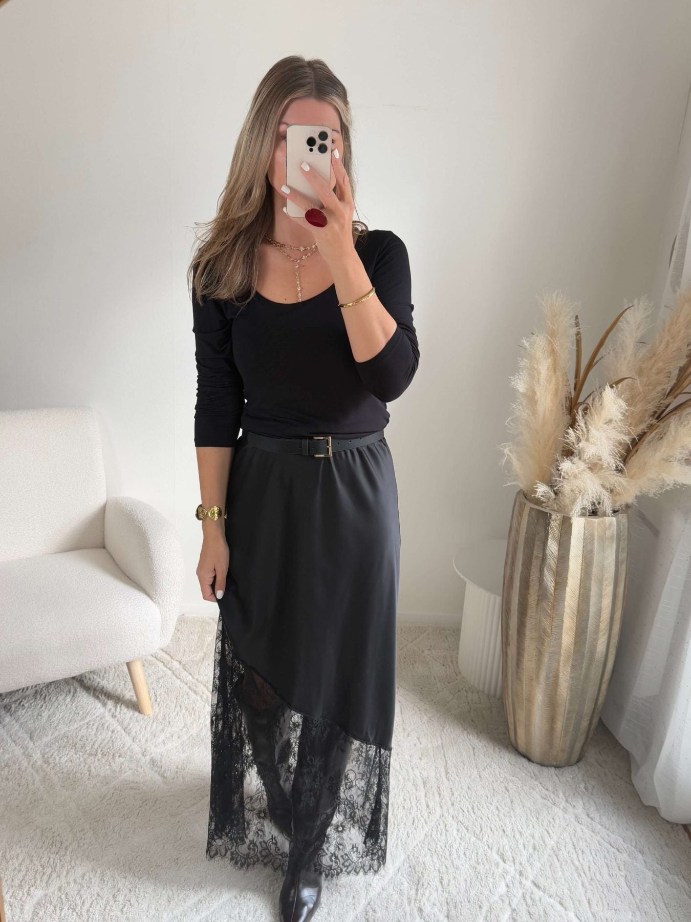 Jupe longue dentelle - Alison