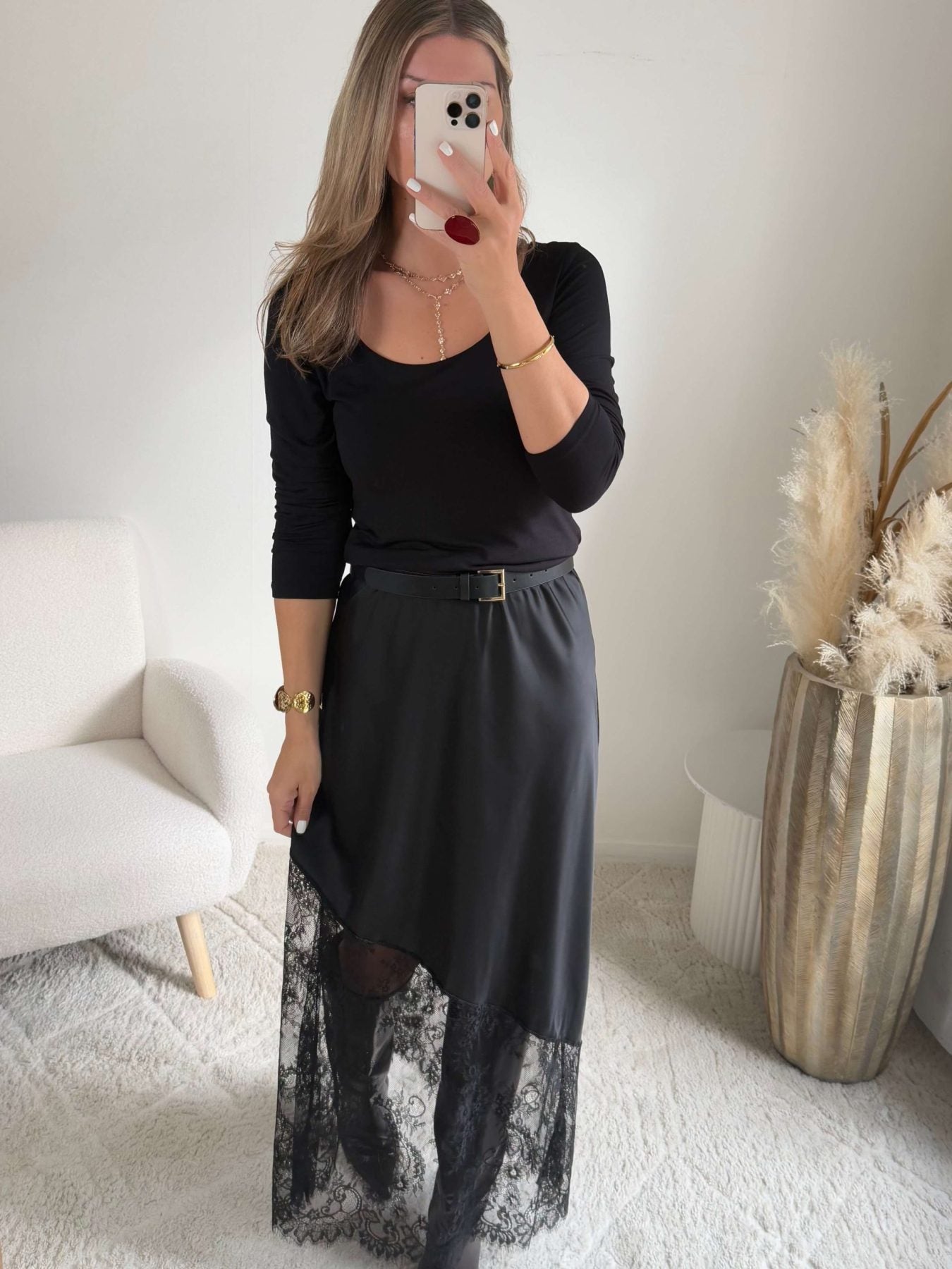 Jupe longue dentelle - Alison