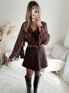 Jupe short marron - Lenny