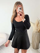 Jupe short noire à strass - Stella