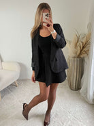 Jupe short noire à strass - Stella