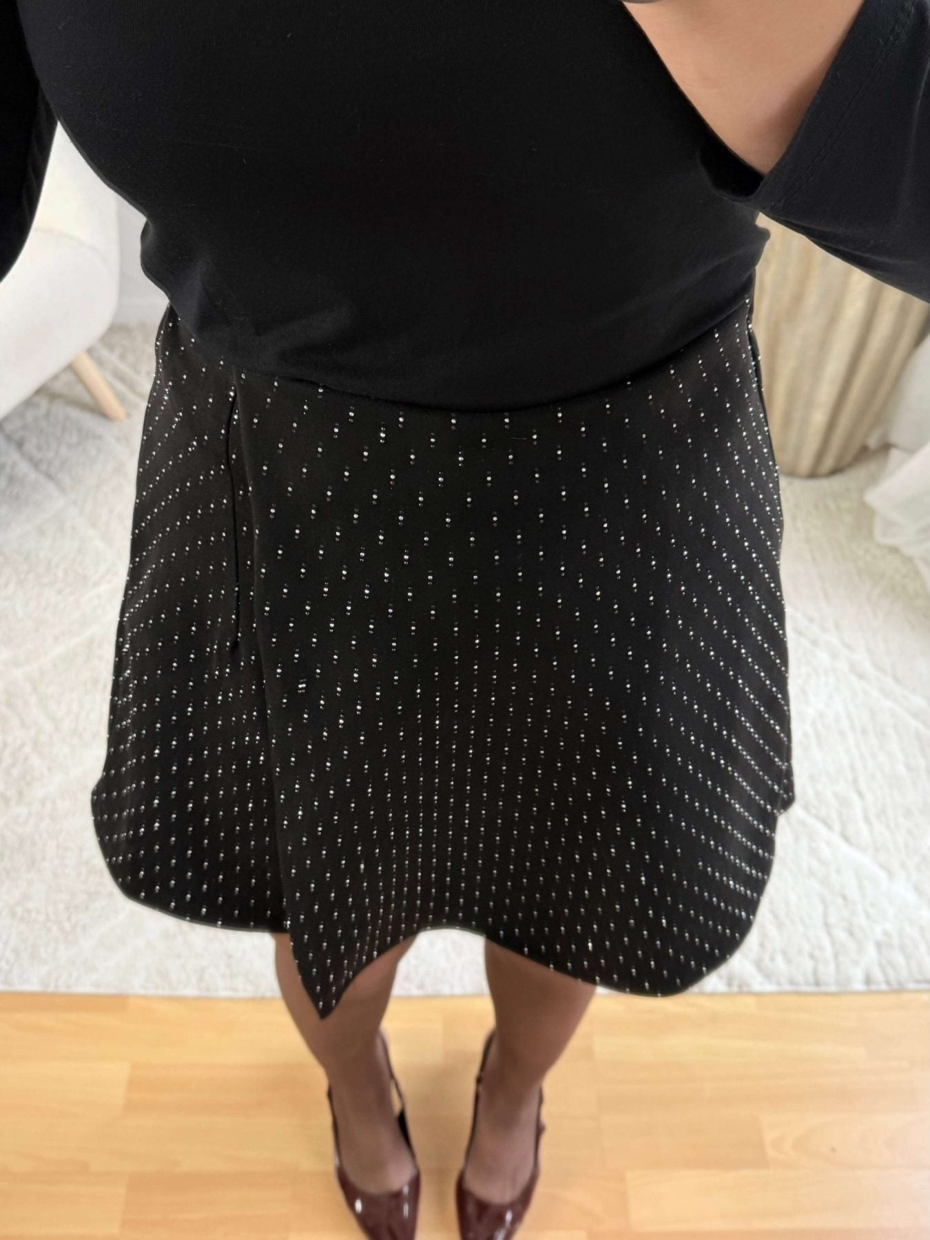 Jupe short noire à strass - Stella