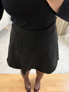 Jupe short noire à strass - Stella