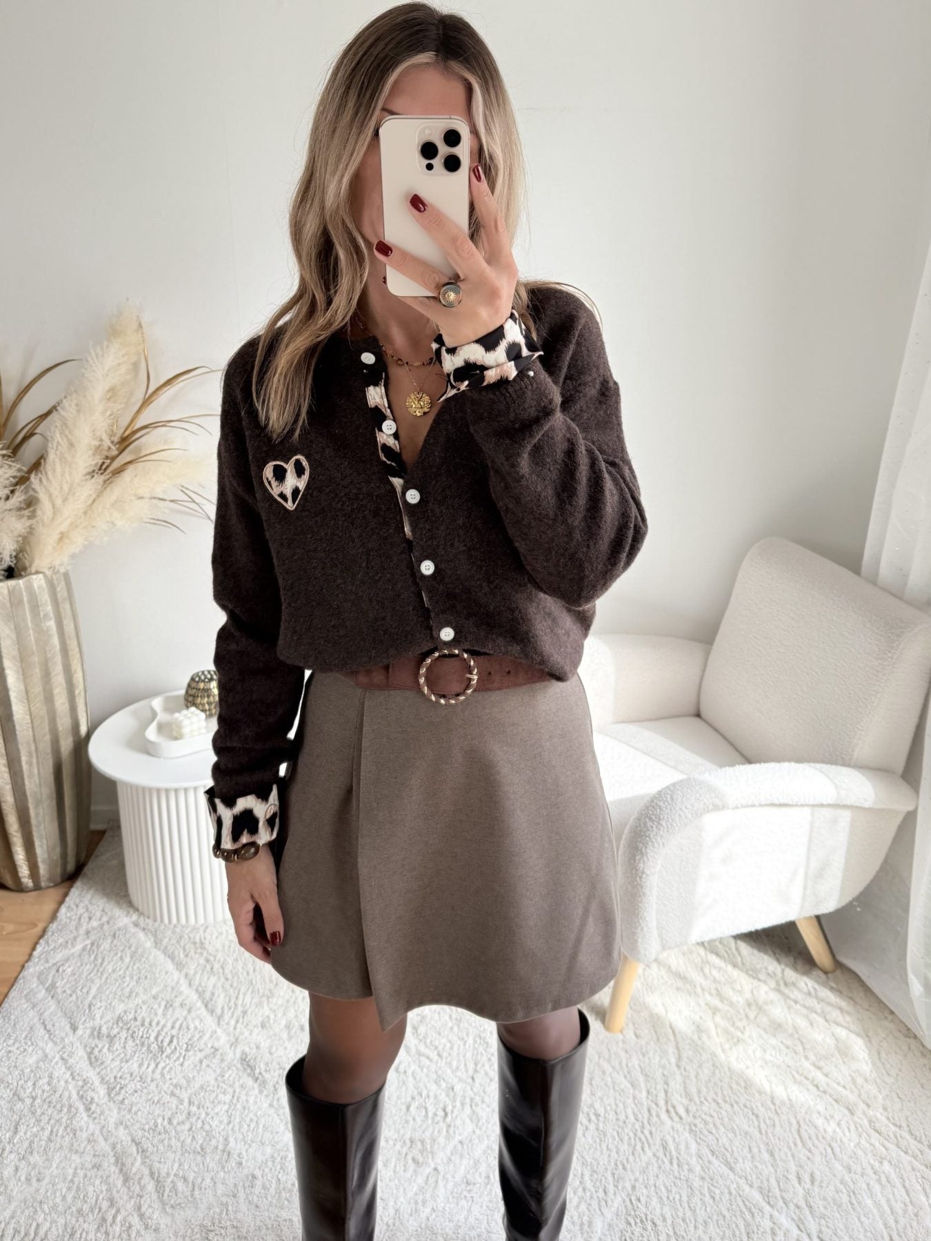 Jupe short taupe - Lenny