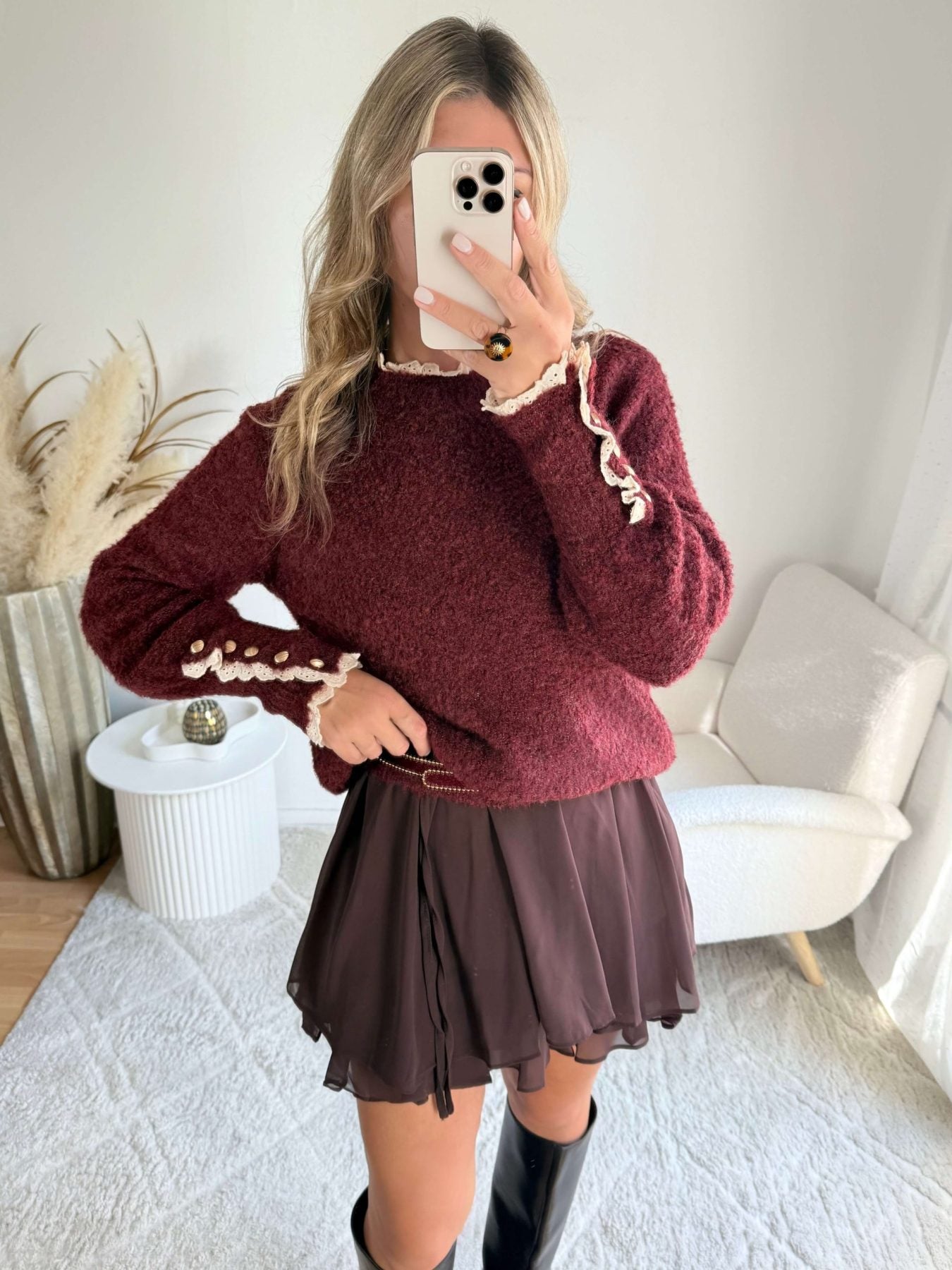 Pull bordeaux - Axel