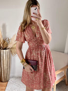 Robe rose dorée - Romy