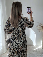 Robe longue fendue Brune