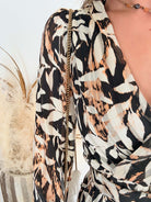 Robe longue fendue Brune