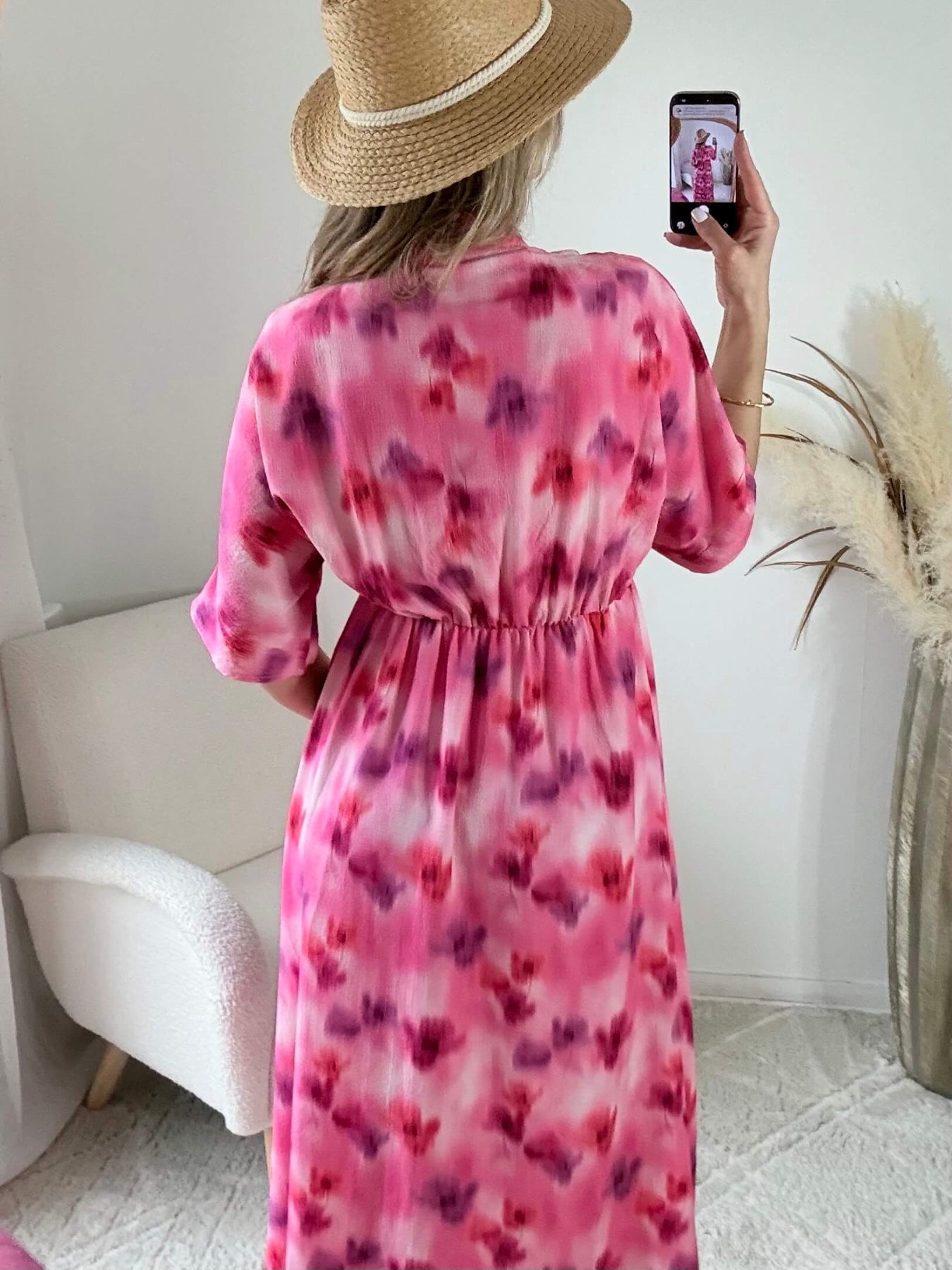 Robe longue rose fuchsia Becky fluide femme élégante Easy Dressing