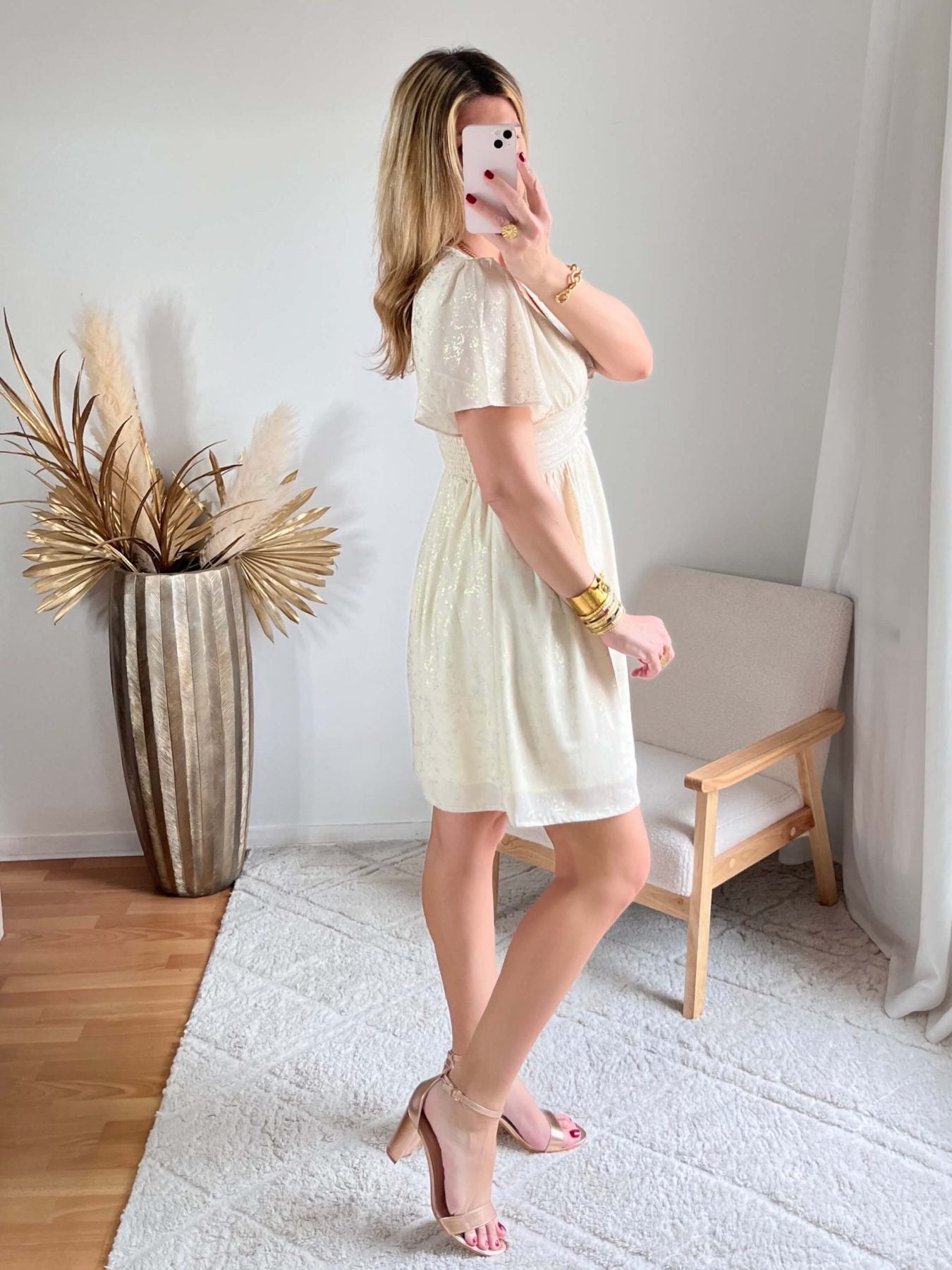 Robe beige dorée - Romy