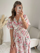 Robe longue blanche fleurie Liz fluide fendue femme élégante Easy Dressing