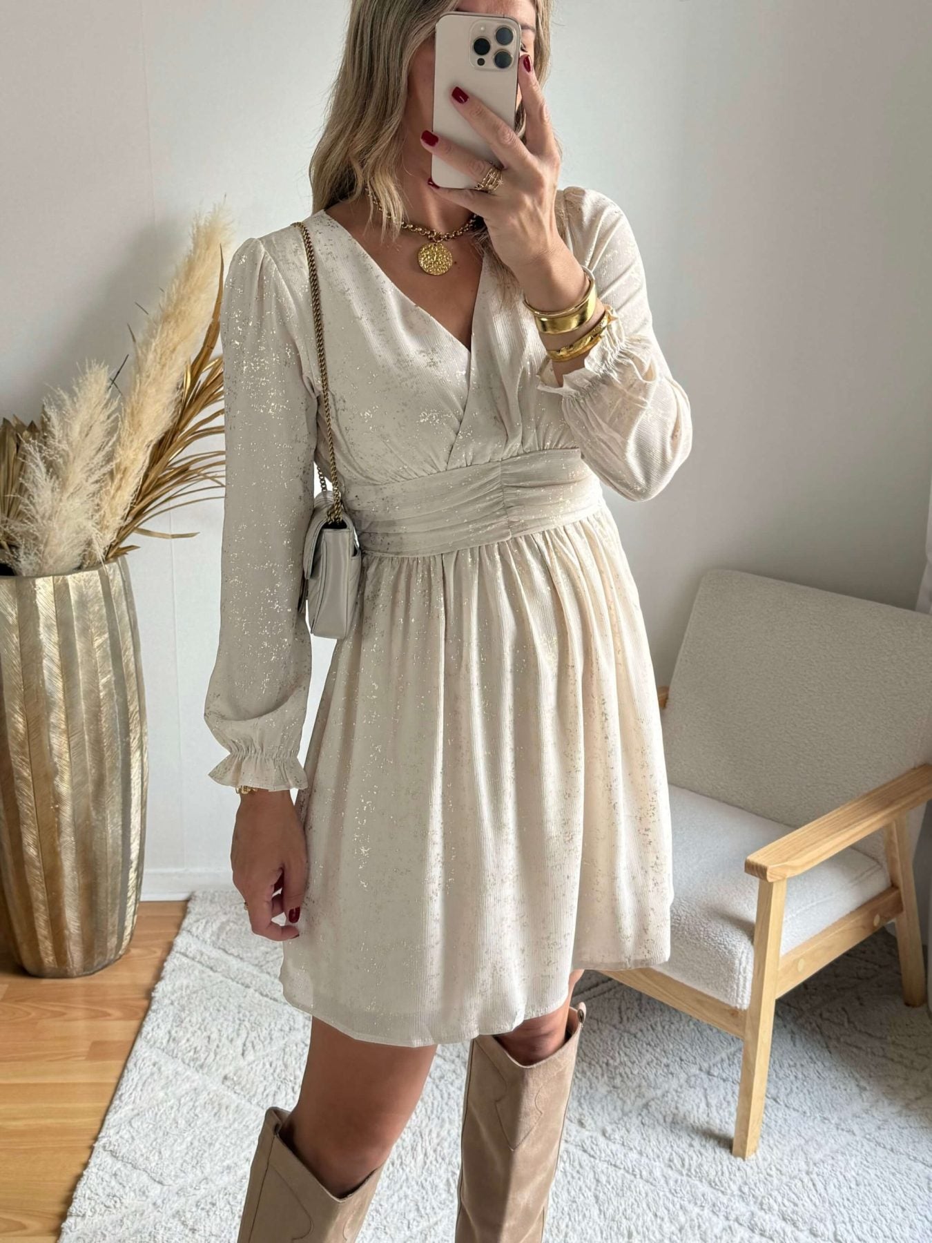 Robe courte beige - Romy