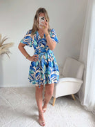 Robe courte bleu vert - Hany du S au 4XL