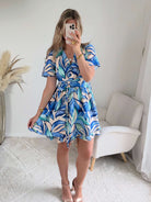 Robe courte bleu vert - Hany du S au 4XL