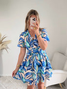 Robe courte bleu vert - Hany du S au 4XL
