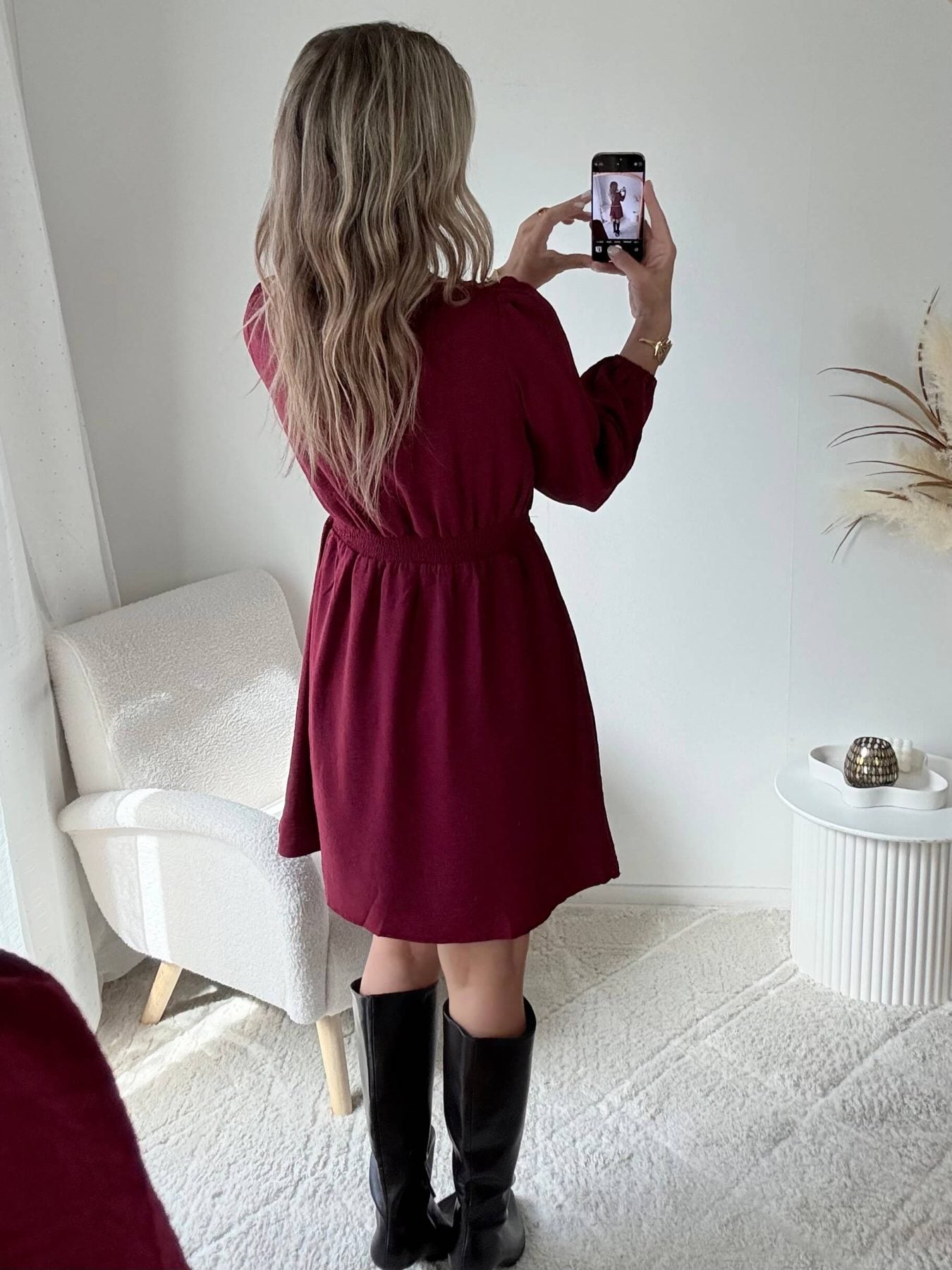 Robe courte bordeaux - Lucie