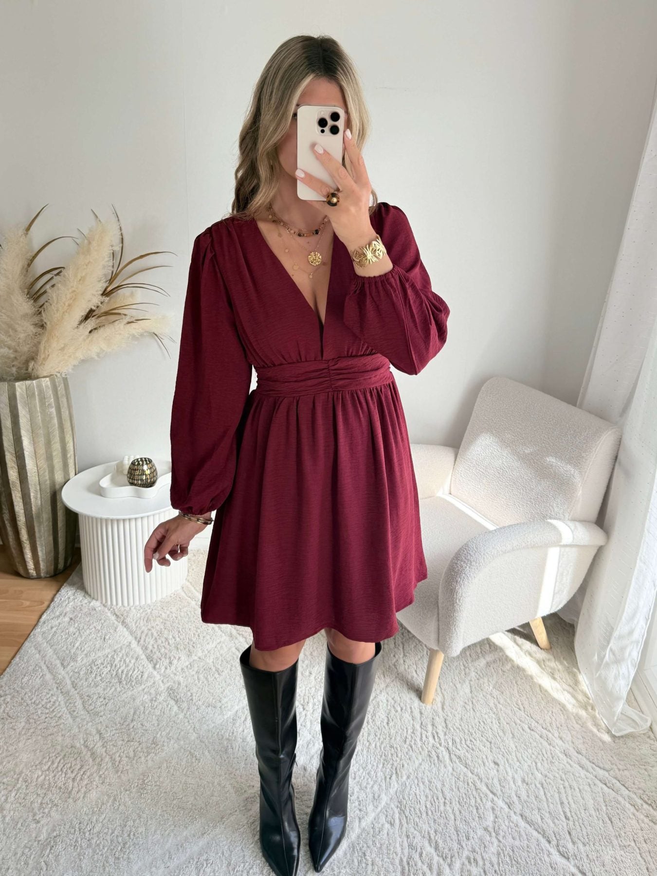 Robe courte bordeaux - Lucie
