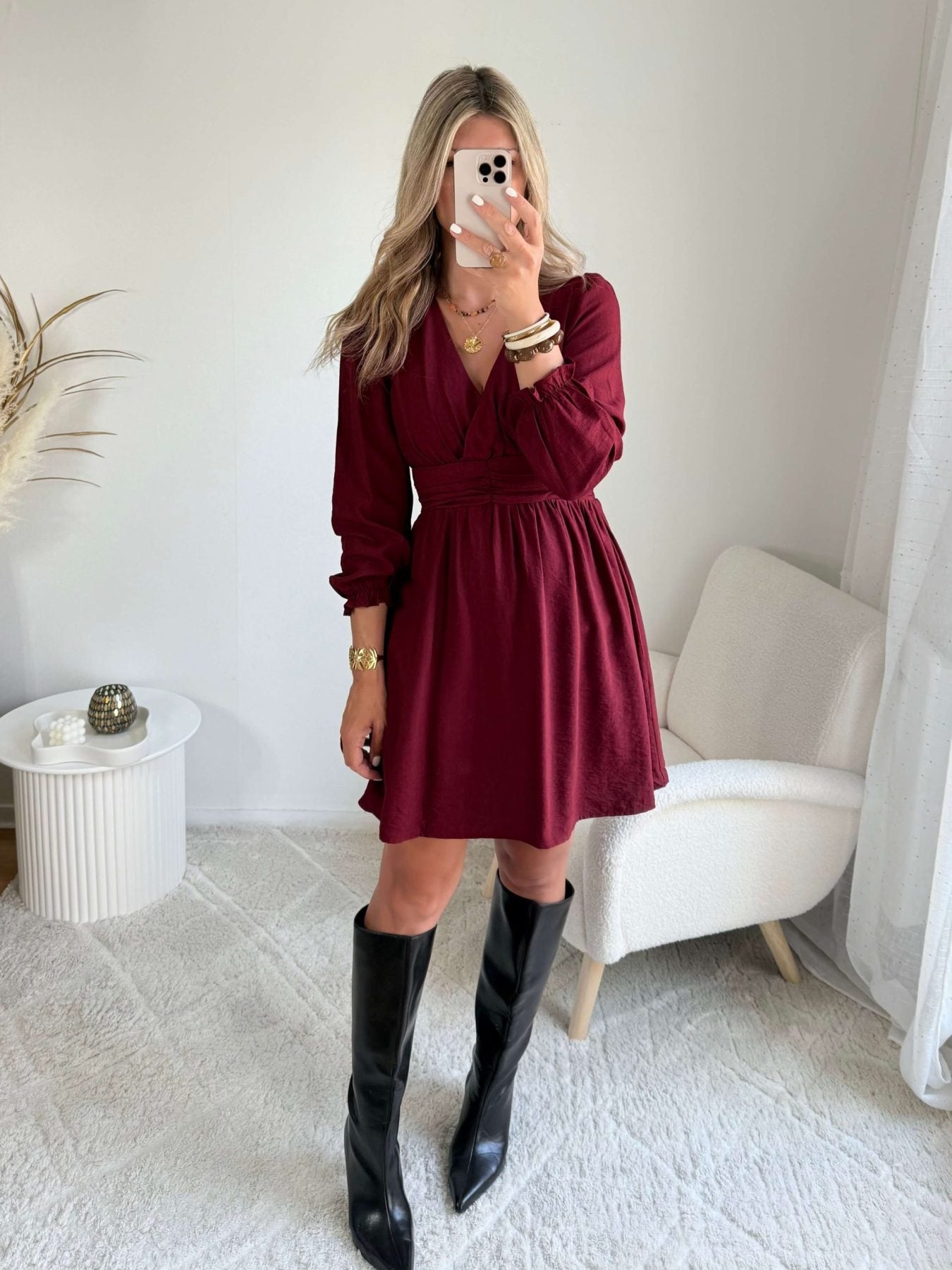 Robe courte bordeaux - Margot
