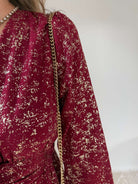 Robe courte bordeaux dorée - Romy