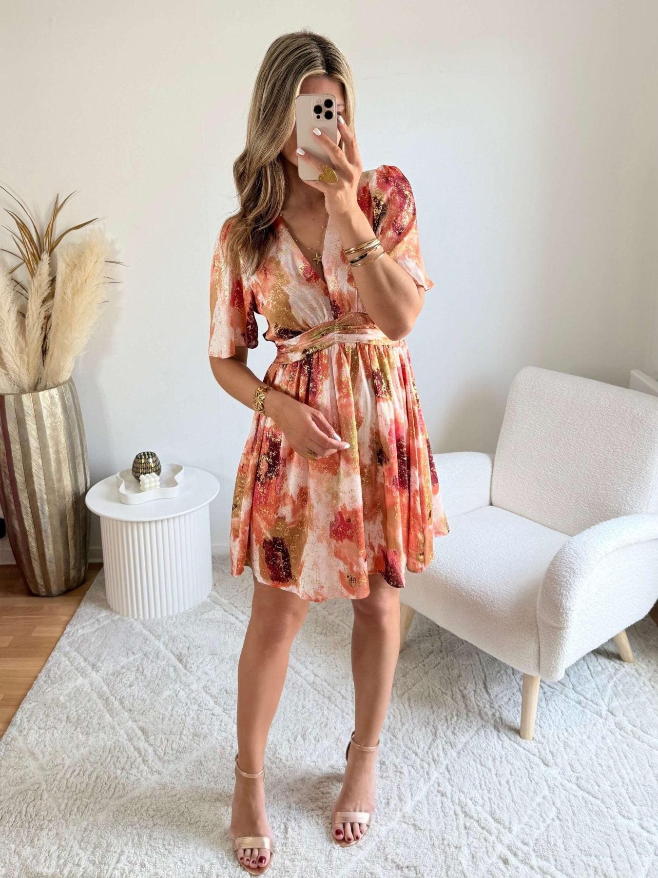 Robe courte dorée - Aurore