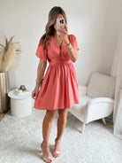 Robe courte corail - Diana