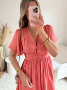 Robe courte corail - Diana