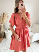 Robe courte corail - Diana