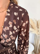 Robe fleurie chocolat - Cassie