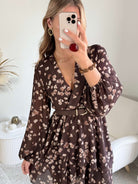 Robe fleurie chocolat - Cassie