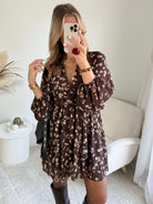 Robe fleurie chocolat - Cassie