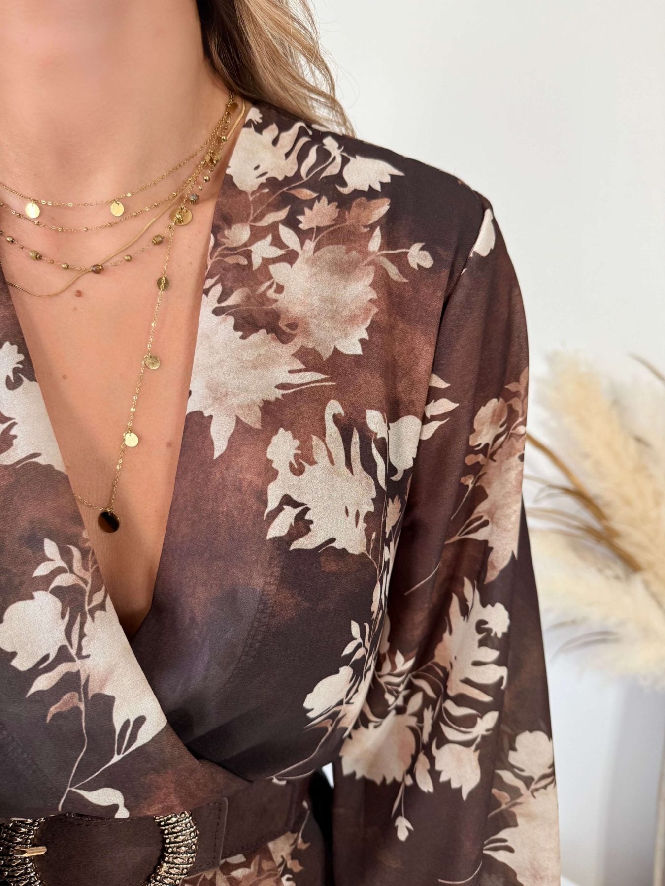 Robe fleurie marron - Cassie