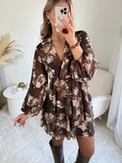 Robe fleurie marron - Cassie