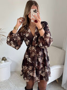 Robe fleurie marron - Cassie