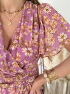 Robe fleurie mauve Dalhia du S au 4XL Easy Dressing