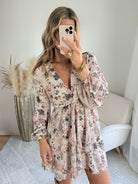 Robe fleurie écru Cassie - Robe bohème chic Easy Dressing 