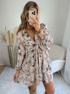 Robe fleurie écru Cassie - Robe bohème chic Easy Dressing 