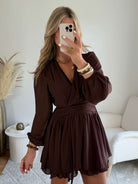 Robe courte marron- Cali