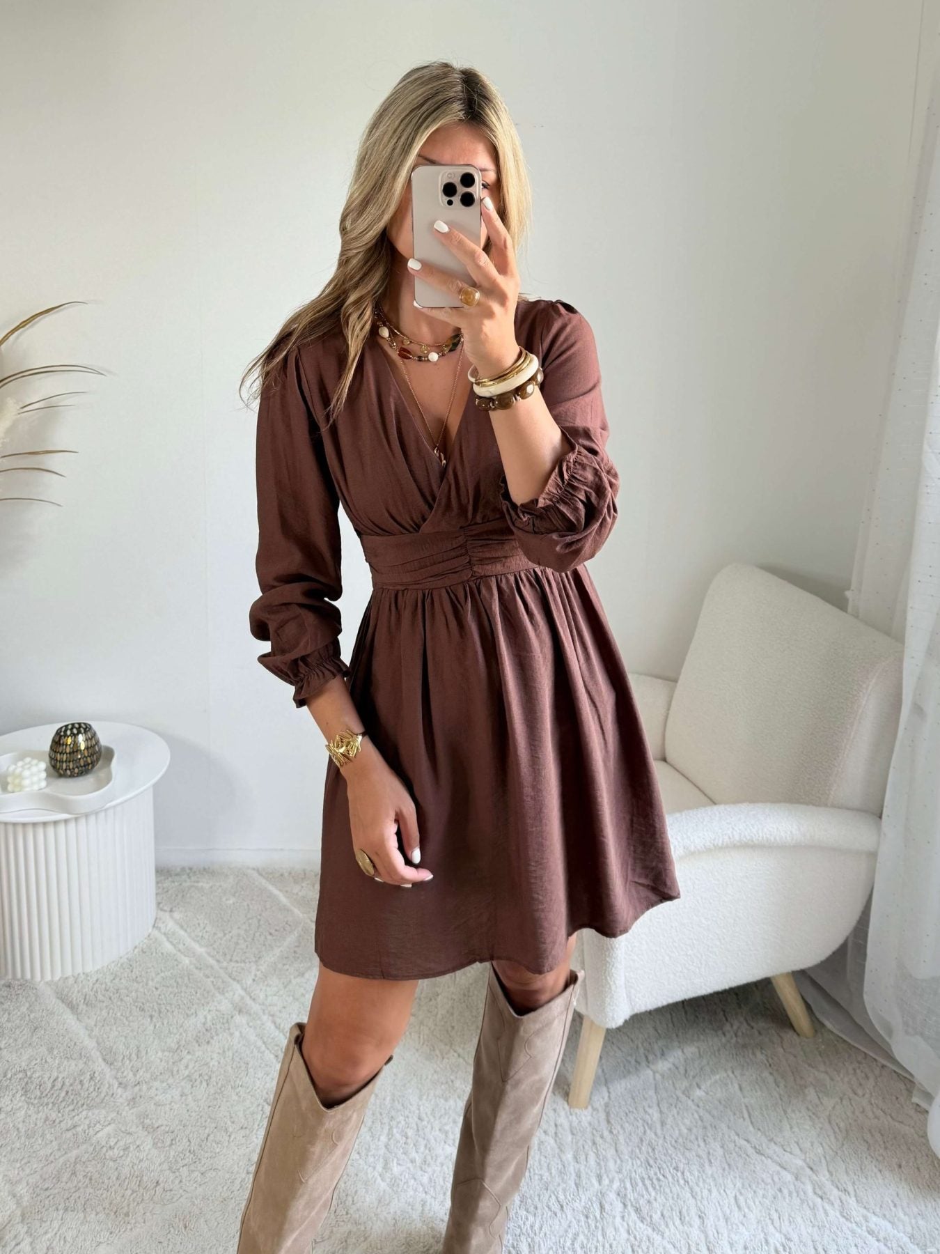 Robe courte marron - Margot
