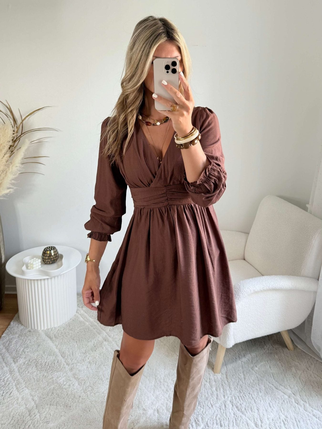 Robe courte marron - Margot