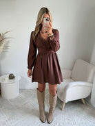 Robe courte marron - Margot