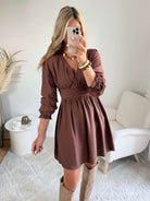 Robe courte marron - Margot