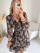 Robe courte marron dorée - Alys