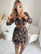 Robe courte marron dorée - Alys