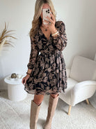 Robe courte marron dorée - Alys